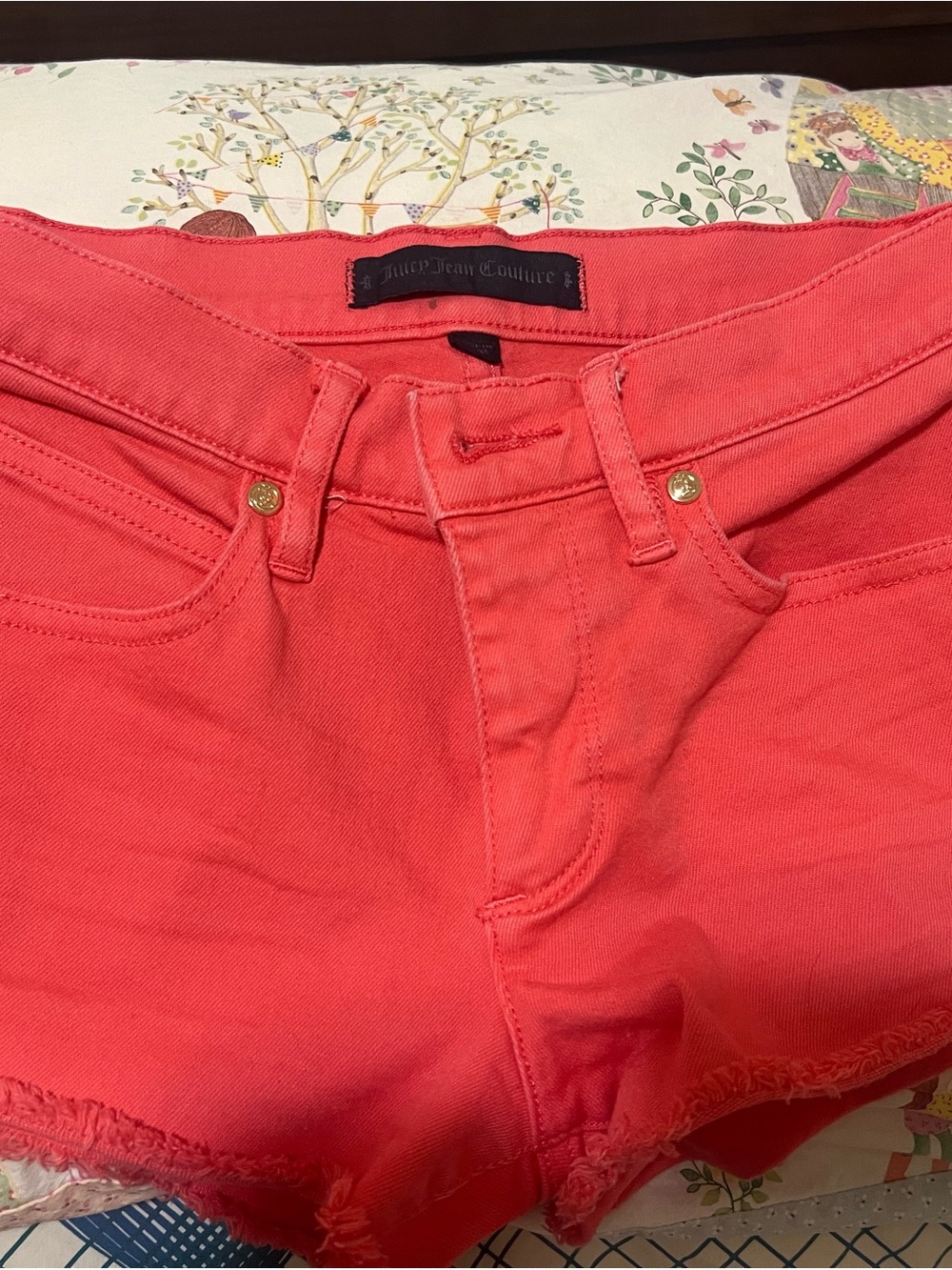 Juicy Couture Coral Pink Women's Denim Shorts